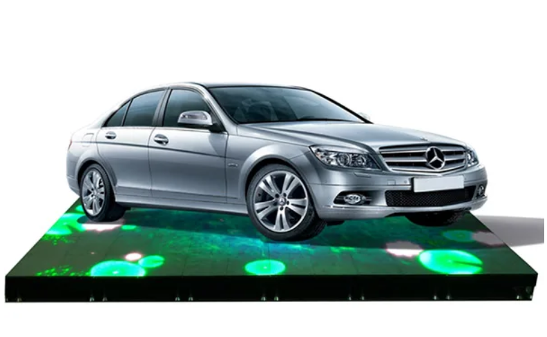 Built-in gravity weight sensors inside interactive LED floor panel