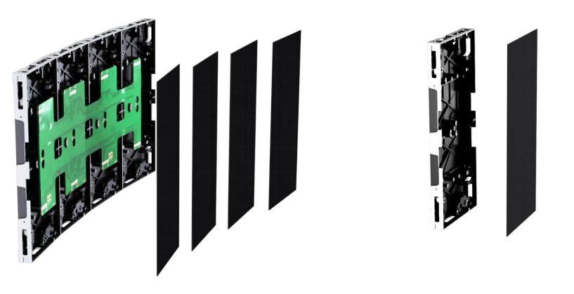 Close-up of high refresh rate fine pixel pitch LED display pixels