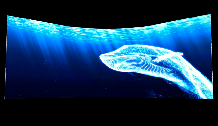 Flexible indoor curved LED display with fine pixel pitch resolution