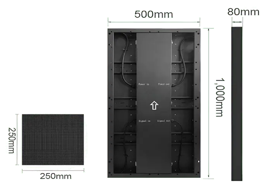 Indoor interactive LED floor display 500x1000mm cabinet structure
