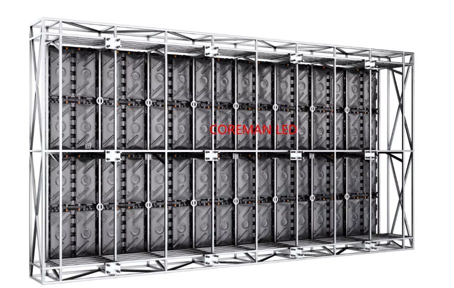 Outdoor LED cabinet rear view with protective back cover