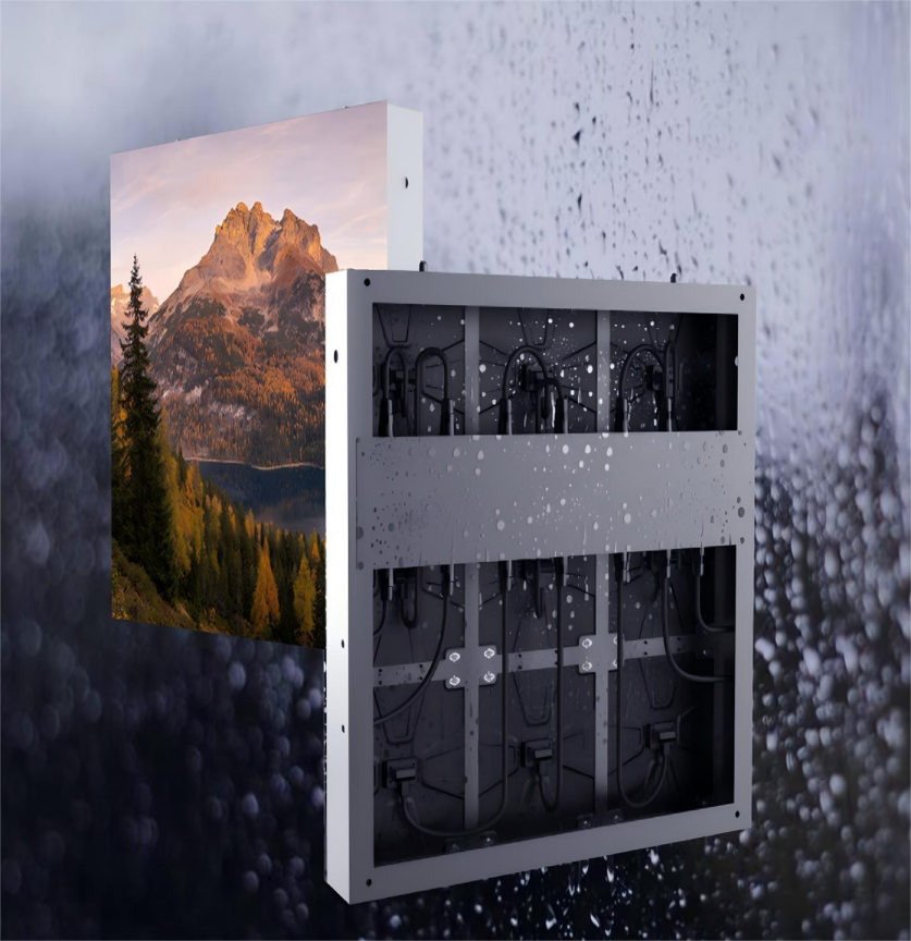 Rear side access to LED display power supply and receiving card