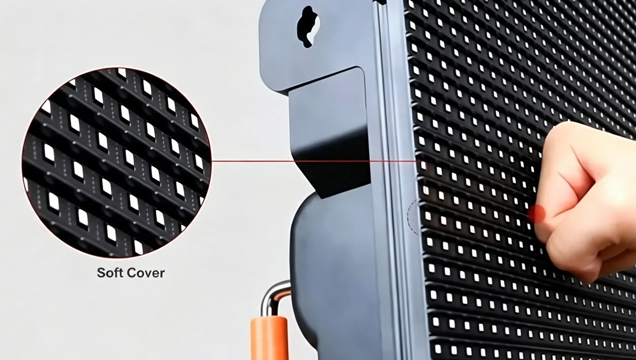Heavy-duty support bracket structure with adjustable angle for stadium LED advertising board