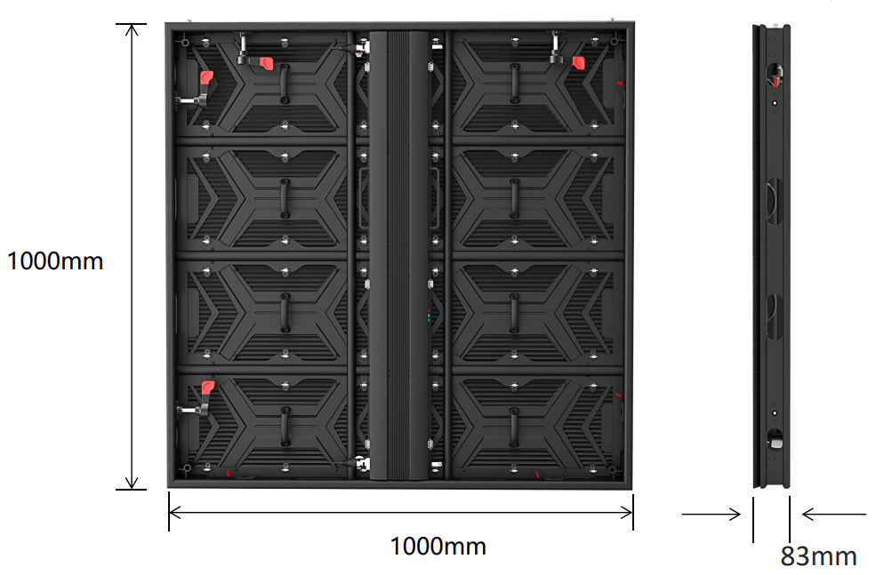 High precision outdoor LED display cabinet for P3.91 fixed installation