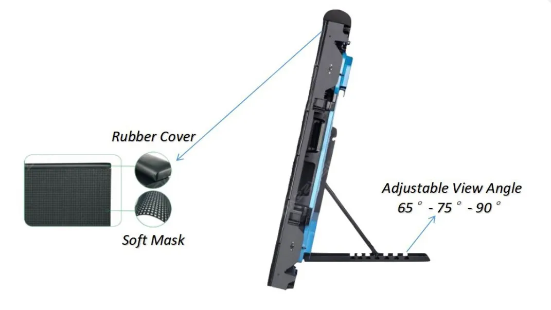 Multi-angle adjustable rear support bracket structure for football stadium LED perimeter board