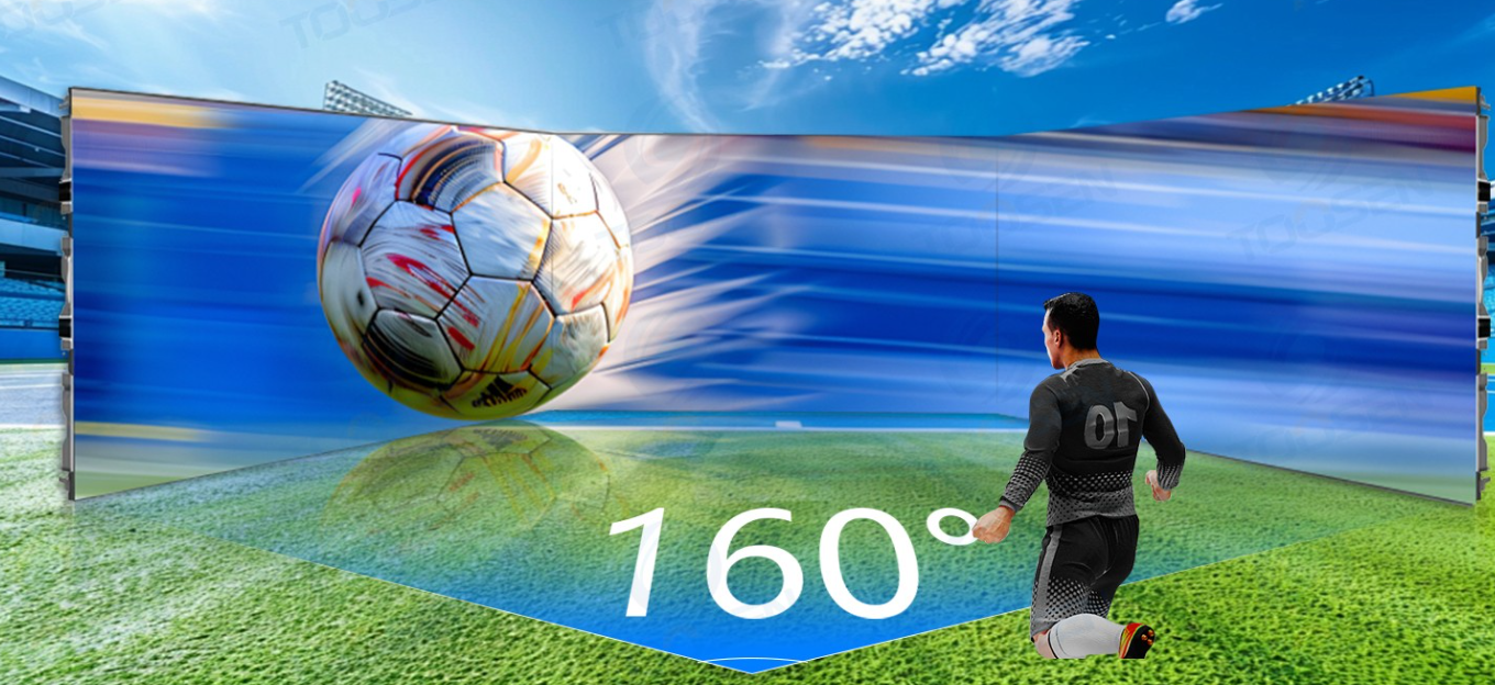 High refresh rate 3840Hz stadium LED screen delivering camera flicker-free live broadcasting for sports events